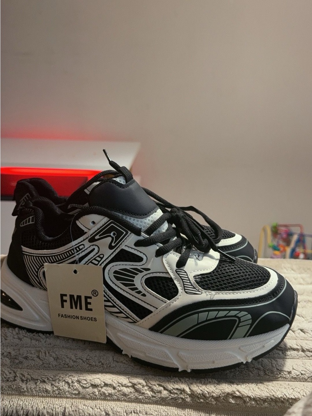 ME Makeover Essentials Black & White Women's Sport Sneakers